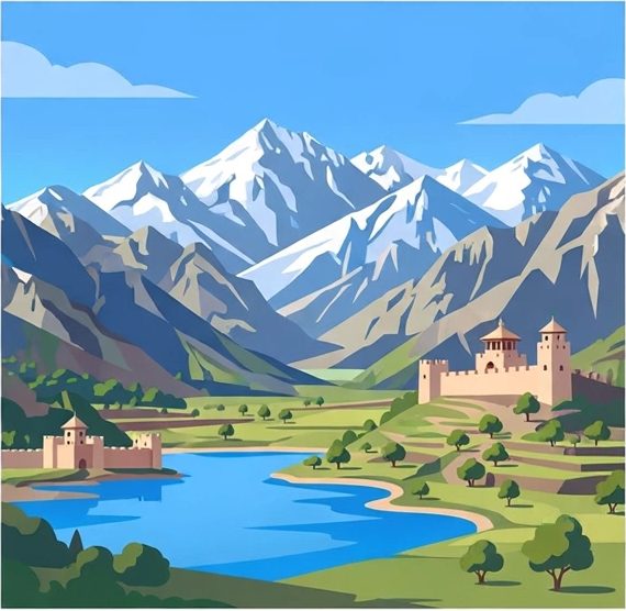 Hunza Valley, Pakistan illustration